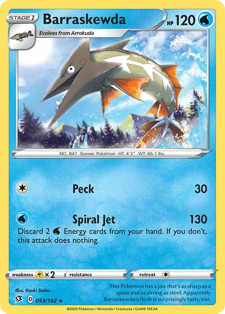 Barraskewda, Pokémon card RCL 53 — Rebel Clash set