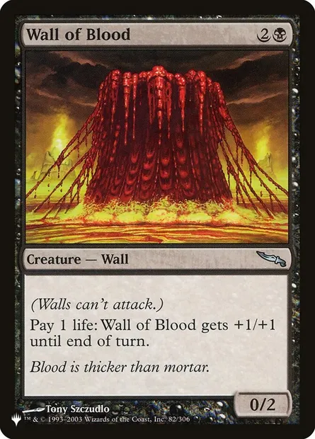 Wall of Blood, Magic card PLST MRD-82 — The List set