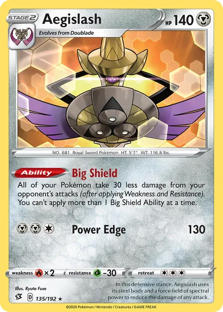 Aegislash, Pokémon card RCL 135 — Rebel Clash set