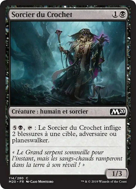 Sorcier du Crochet, carte Magic M20 114 — extension Core Set 2020