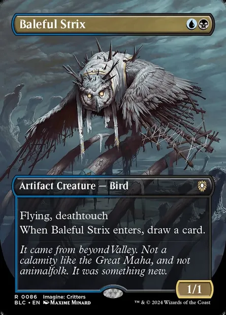 Baleful Strix, Magic card BLC 86 — Bloomburrow Commander set