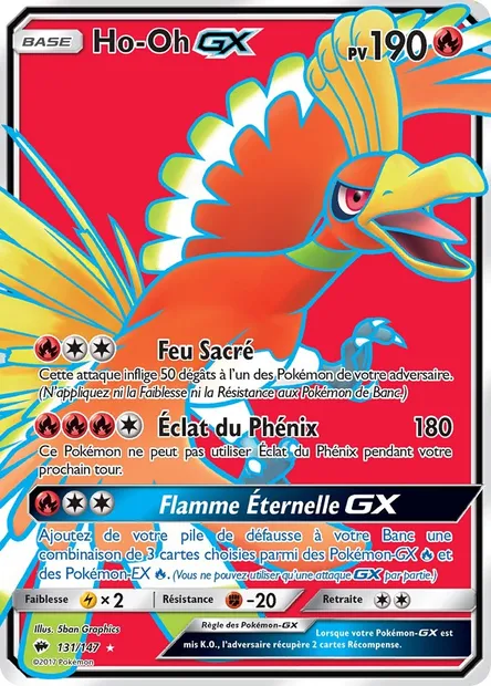Ho-Oh GX, carte Pokémon BUS 131 — extension Ombres Ardentes