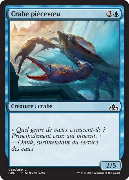 Crabe piècevœu, carte Magic GRN 60 — extension Les Guildes de Ravnica