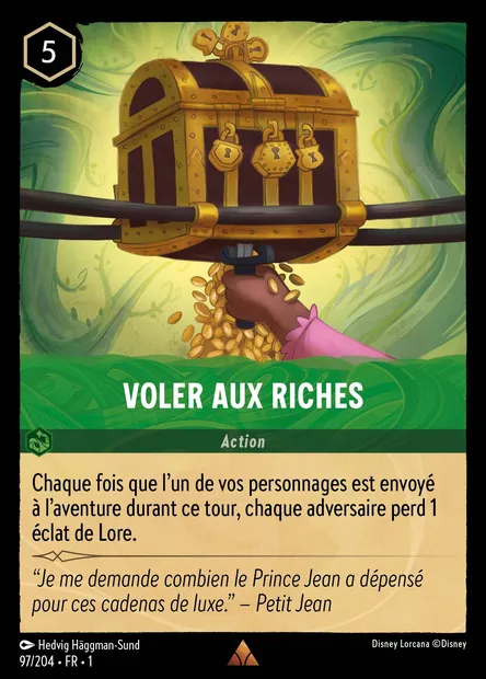 Voler aux riches, carte Disney Lorcana CH1-097 — extension Premier Chapitre