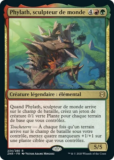 Phylath, sculpteur de monde, carte Magic ZNR 234 — extension Renaissance de Zendikar