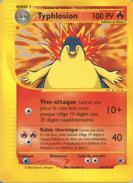 Typhlosion, carte Pokémon EX 64 — extension Expedition