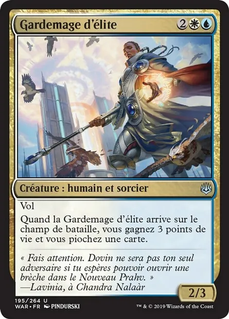 Gardemage d'élite, carte Magic WAR 195 — extension La guerre des Planeswalkers