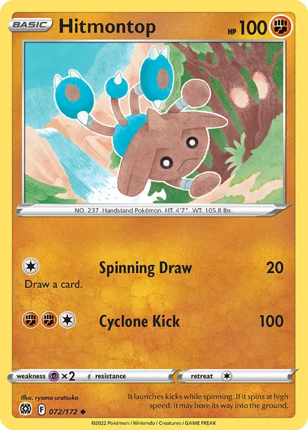 Hitmontop, Pokémon card BRS 072 — Brilliant Stars set