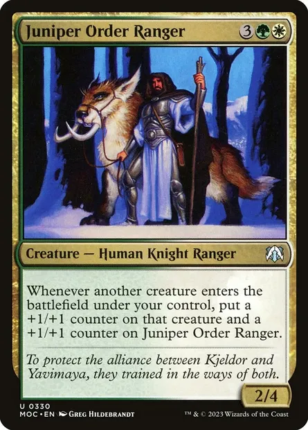 Juniper Order Ranger, Magic card MOC 330 — March of the Machine Commander set