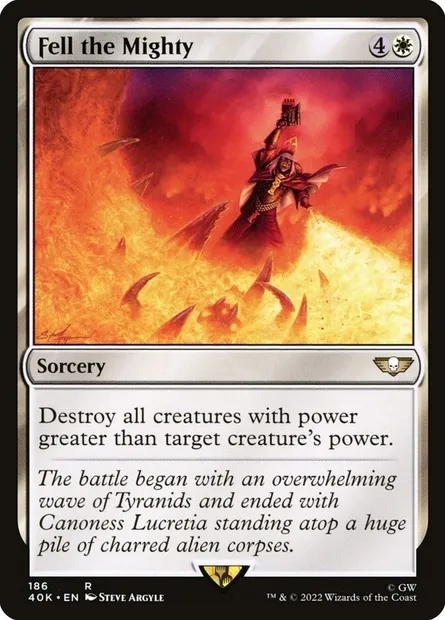 Fell the Mighty, Magic card 40K 186 — Warhammer 40,000 Commander set