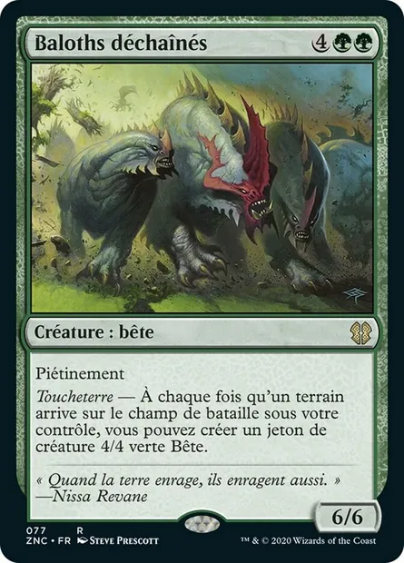 Baloths déchaînés, carte Magic ZNC 77 — extension Zendikar Rising Commander