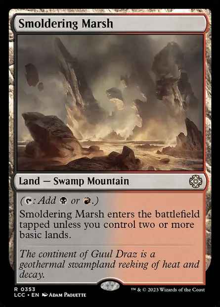 Smoldering Marsh, Magic card LCC 353 — The Lost Caverns of Ixalan Commander set
