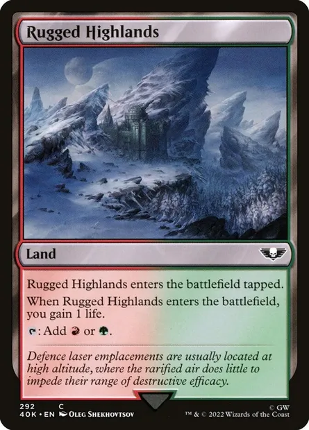 Rugged Highlands, Magic card 40K 292 — Warhammer 40,000 Commander set