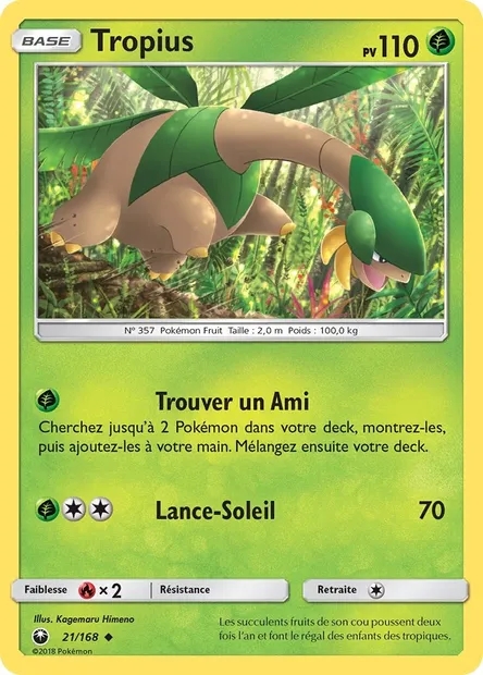 Tropius, carte Pokémon CES 21 — extension Tempête Céleste