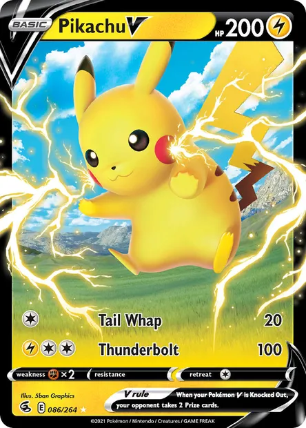 Pikachu V, Pokémon card FST 86 — Fusion Strike set