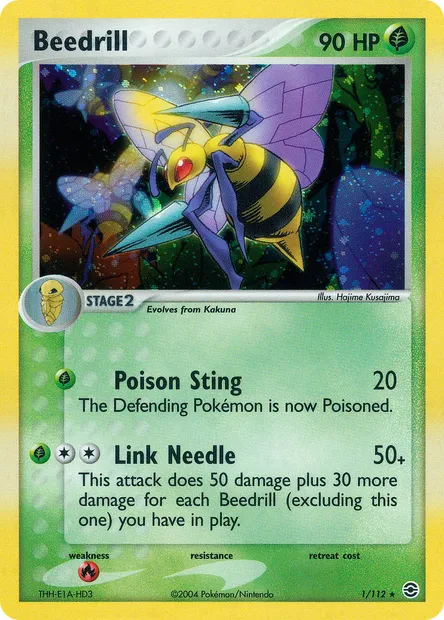 Beedrill, Pokémon card RG 1 — FireRed & LeafGreen set