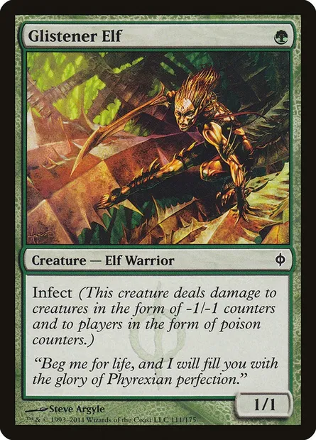 Glistener Elf, Magic card NPH 111 — New Phyrexia set