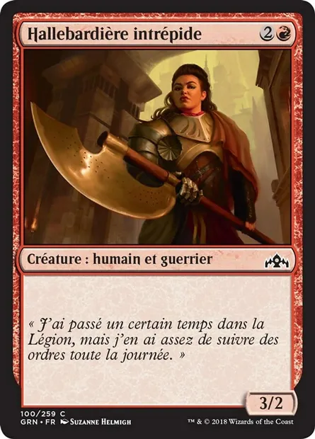 Hallebardière intrépide, carte Magic GRN 100 — extension Les Guildes de Ravnica