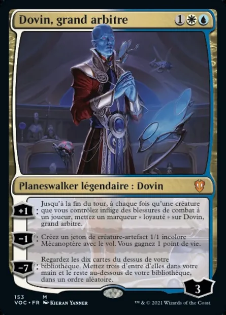 Dovin, grand arbitre, carte Magic VOC 153 — extension Crimson Vow Commander