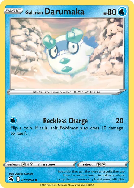 Galarian Darumaka, Pokémon card FST 71 — Fusion Strike set
