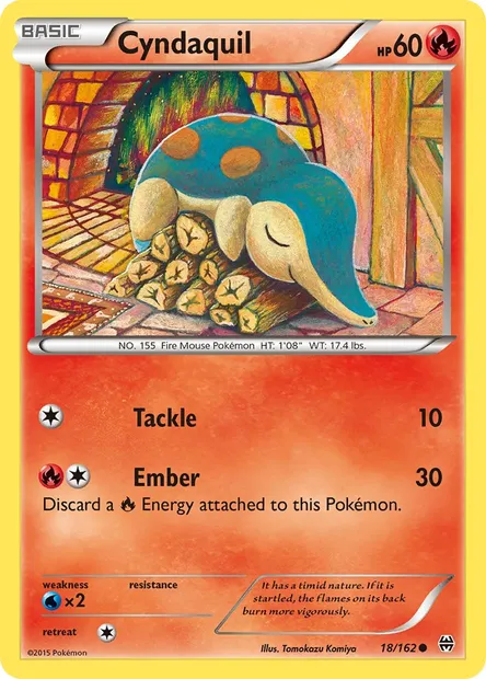 Cyndaquil, Pokémon card BKT 18 — BREAKthrough set