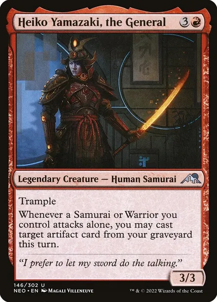 Heiko Yamazaki, the General, Magic card NEO 146 — Kamigawa: Neon Dynasty set