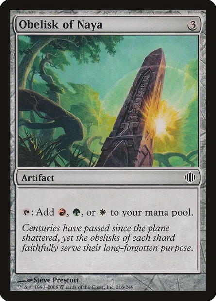 Obelisk of Naya, Magic card ALA 216 — Shards of Alara set