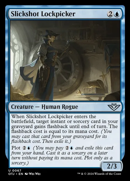 Slickshot Lockpicker, Magic card OTJ 67 — Outlaws of Thunder Junction set