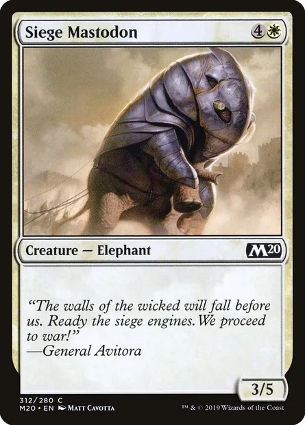 Siege Mastodon, Magic card M20 312 — Core Set 2020 set