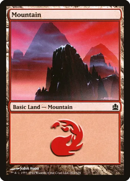 Mountain, Magic card CMD 312 — Commander 2011 set