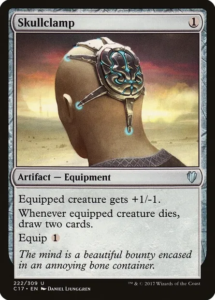 Skullclamp, Magic card C17 222 — Commander 2017 set