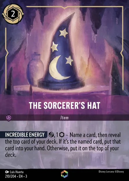 The Sorcerer's Hat, Disney Lorcana card CH3-210 — Into the Inklands set