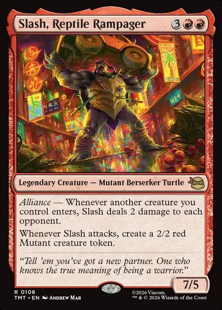 Slash, Reptile Rampager, Magic card TMT 108 — Teenage Mutant Ninja Turtles set