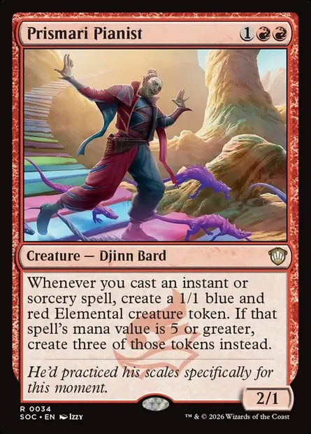Prismari Pianist, Magic card SOC 34 — Secrets of Strixhaven Commander set