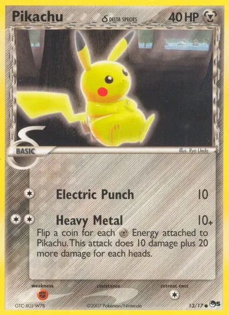 Pikachu δ, carte Pokémon P5 13 — extension POP Series 5
