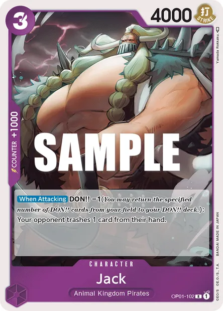 Jack, One Piece card OP01-102 — ROMANCE DAWN set