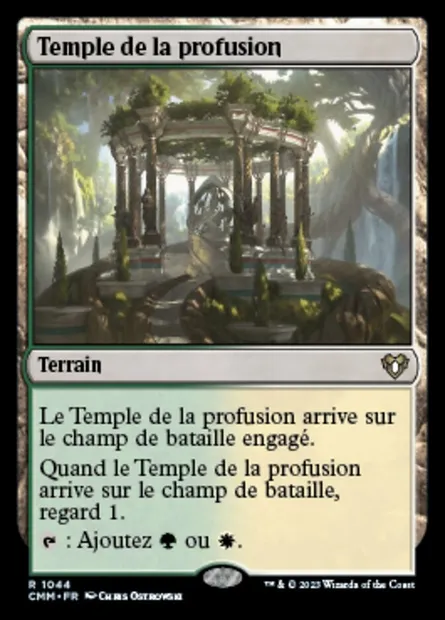 Temple de la profusion, carte Magic CMM 1044 — extension Commander Masters