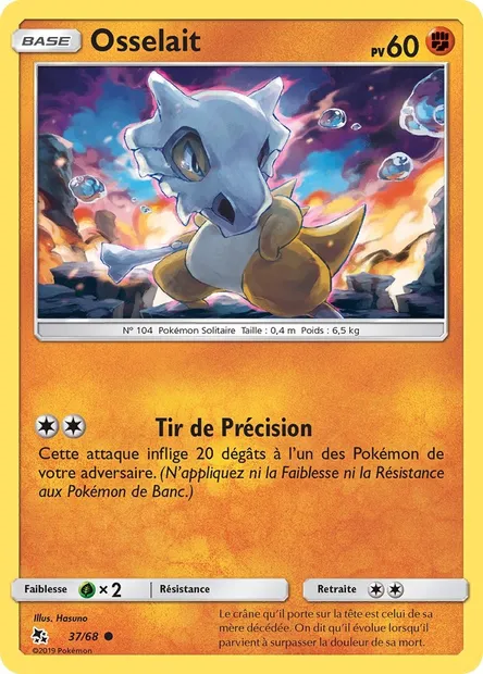 Osselait, carte Pokémon HIF 37 — extension Destinées Occultes