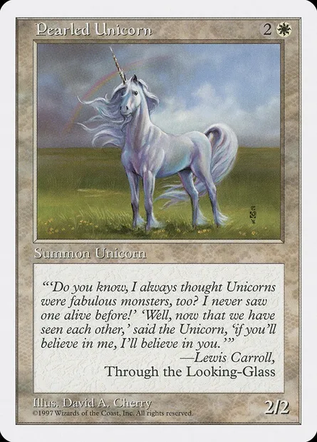Licorne nacrée, carte Magic 5ED 50 — extension Cinquième Edition