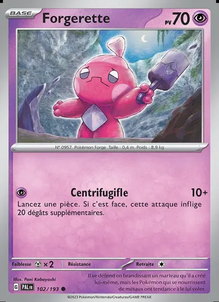 Forgerette, carte Pokémon PAL 102 — extension Évolutions à Paldea