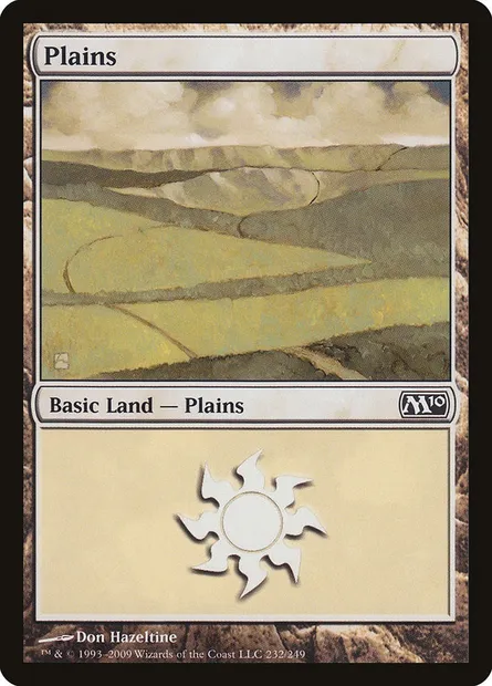Plains, Magic card M10 232 — Magic 2010 set