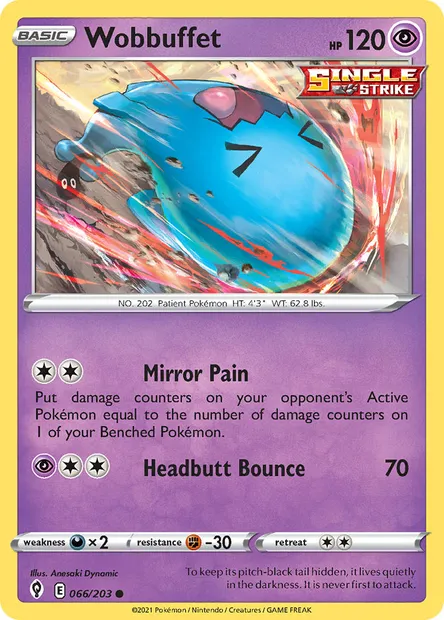 Wobbuffet, Pokémon card EVS 66 — Evolving Skies set