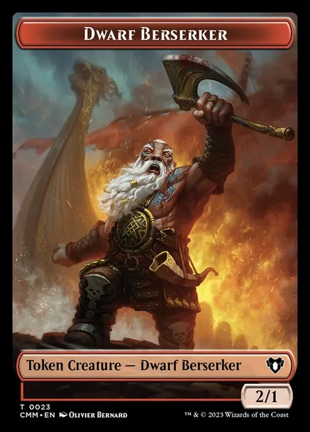 Dwarf Berserker, carte Magic TCMM 23 — extension Commander Masters Tokens