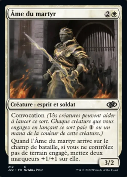 Âme du martyr, carte Magic J22 212 — extension Jumpstart 2022