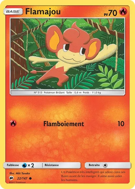 Flamajou, carte Pokémon BUS 22 — extension Ombres Ardentes