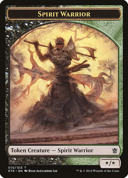 Spirit Warrior, carte Magic TKTK 10 — extension Khans of Tarkir Tokens