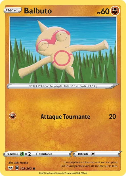 Balbuto, carte Pokémon SSH 102 — extension Épée et Bouclier