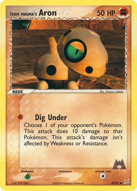 Team Magma's Aron, Pokémon card MA 59 — Team Magma vs Team Aqua set