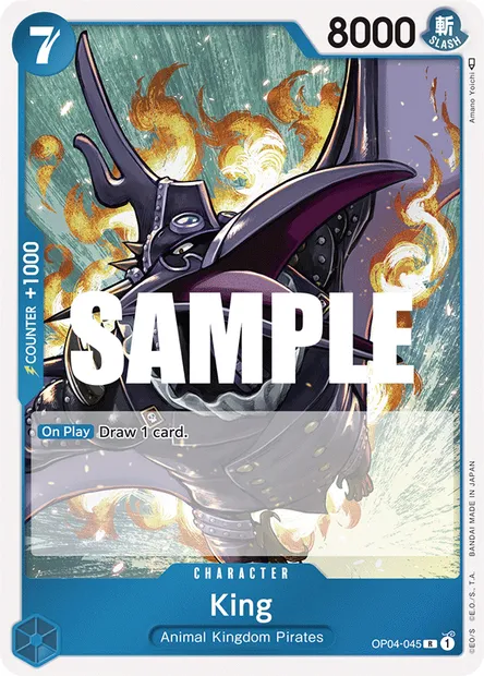 King, One Piece card OP04-045 — KINGDOMS OF INTRIGUE set