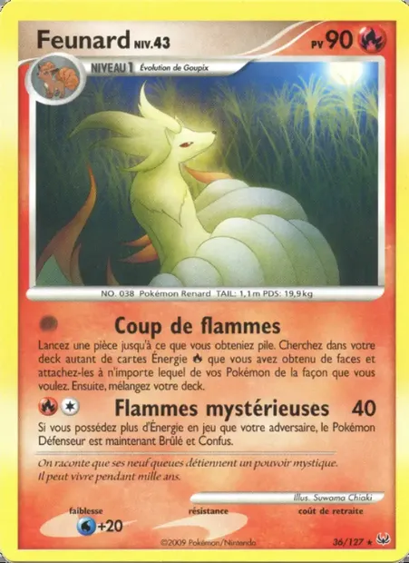 Feunard, carte Pokémon PL 36 — extension Platine